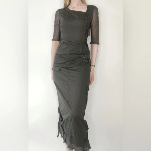 slim fit dress slacks Tanya Cotton Poplin Parachute Cargo Dress